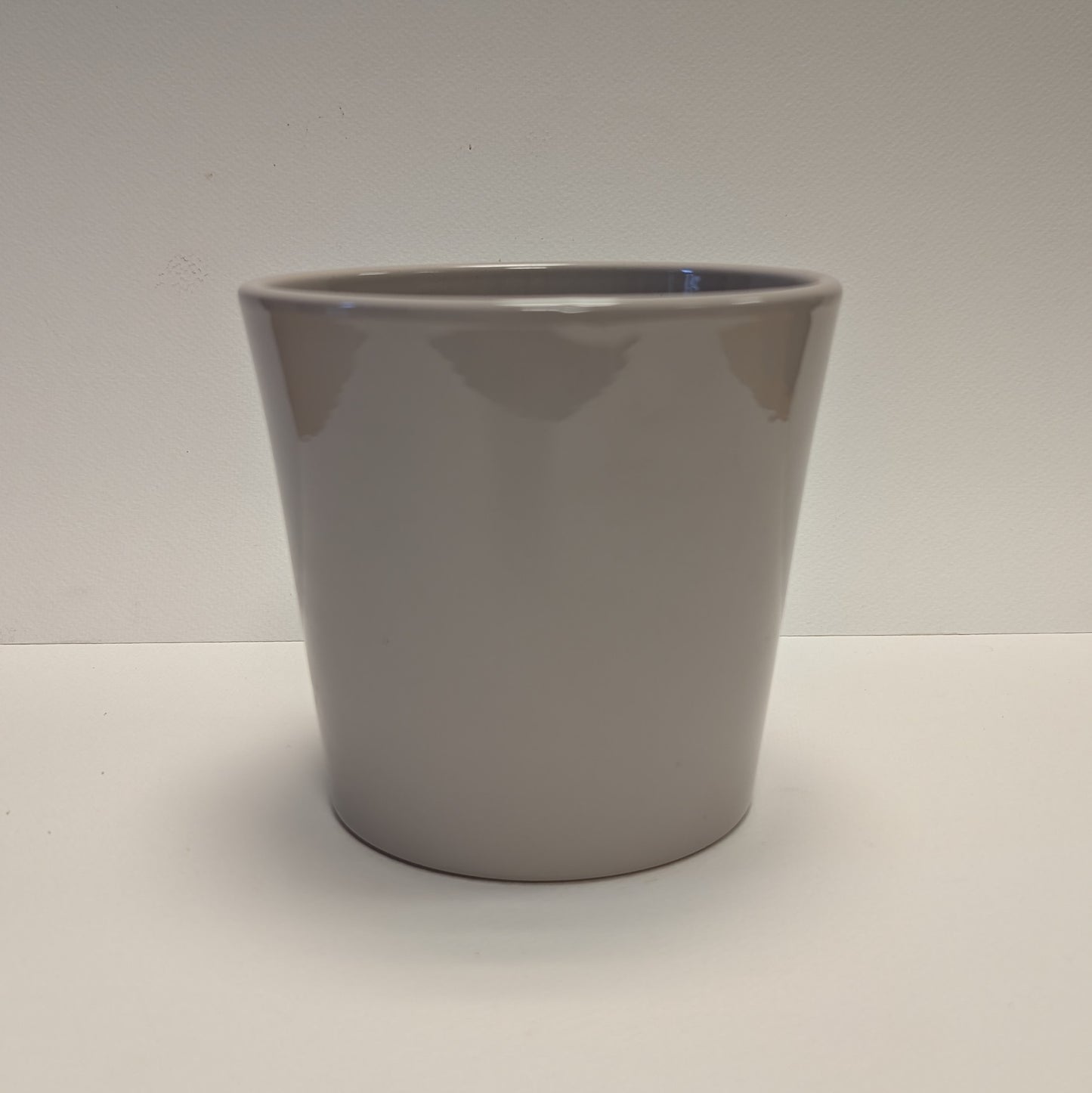 12cm Straight Grey Gloss Pot