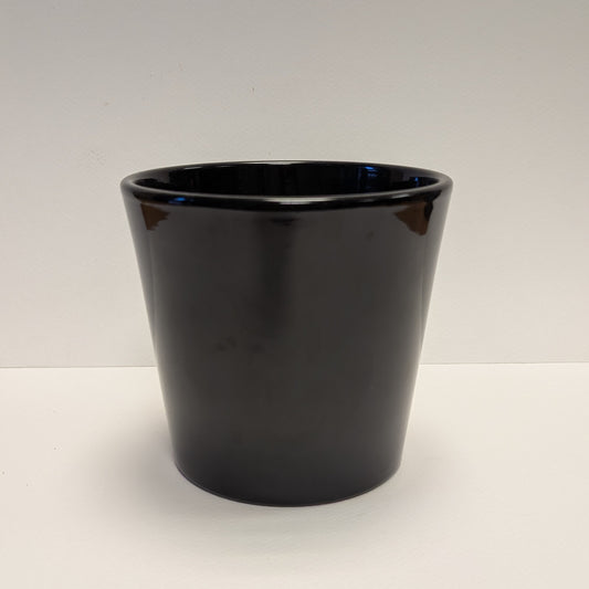 12cm Straight Black Gloss Pot